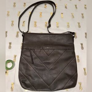 Relic Shoulder Crossbody Faux Leather Bag Adjustable Shoulder Strap Brown/Taupe